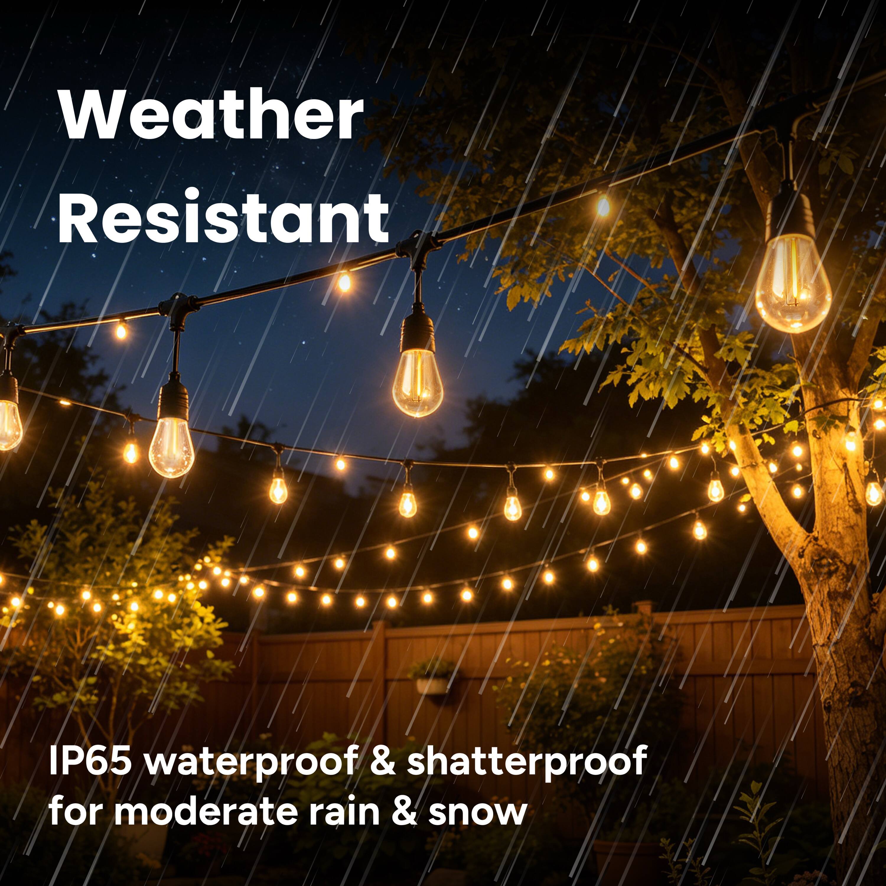 Weather Resistant

IP65 waterproof & shatterproof for moderate rain & snow