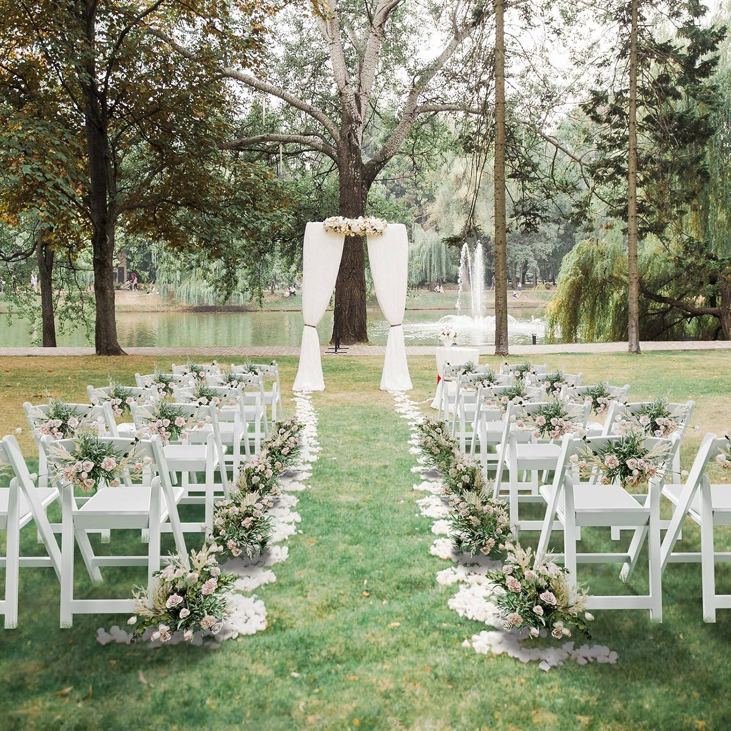 Alt View 10. Winado - 1PC Plastic Foldable Resin Chair Portable with Cushion Padded Seats for Indoor Outdoor Event Commercial Party Wedding - White.