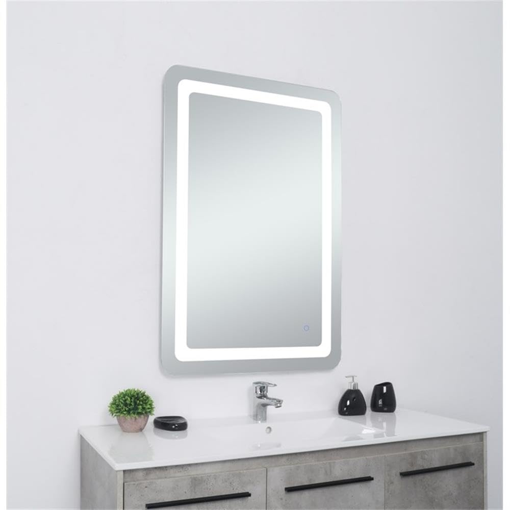 Alt View 3. Elegant Decor - Genesis 24in x 40in soft edge LED mirror - Glossy White.