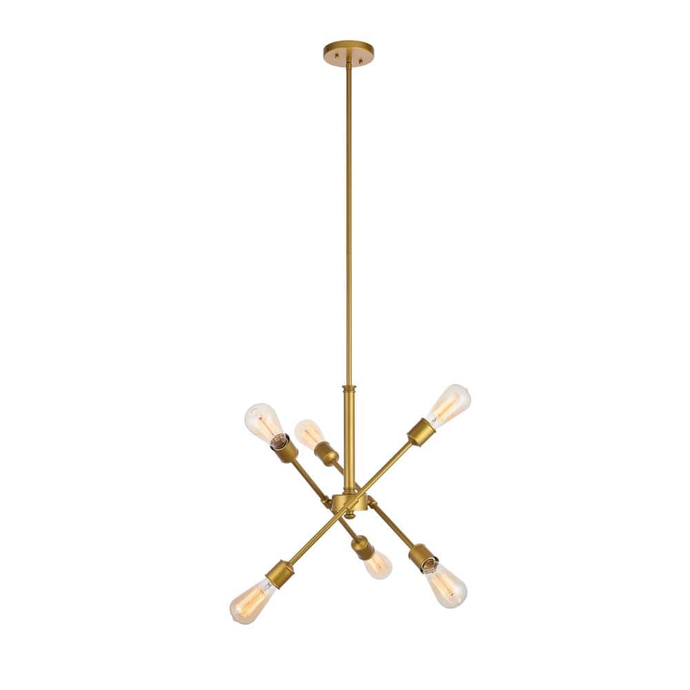 Living District - Axel 6 Lights Pendant - Brass price history on PriceWatchPro