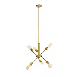 Living District - Axel 6 Lights Pendant - Brass