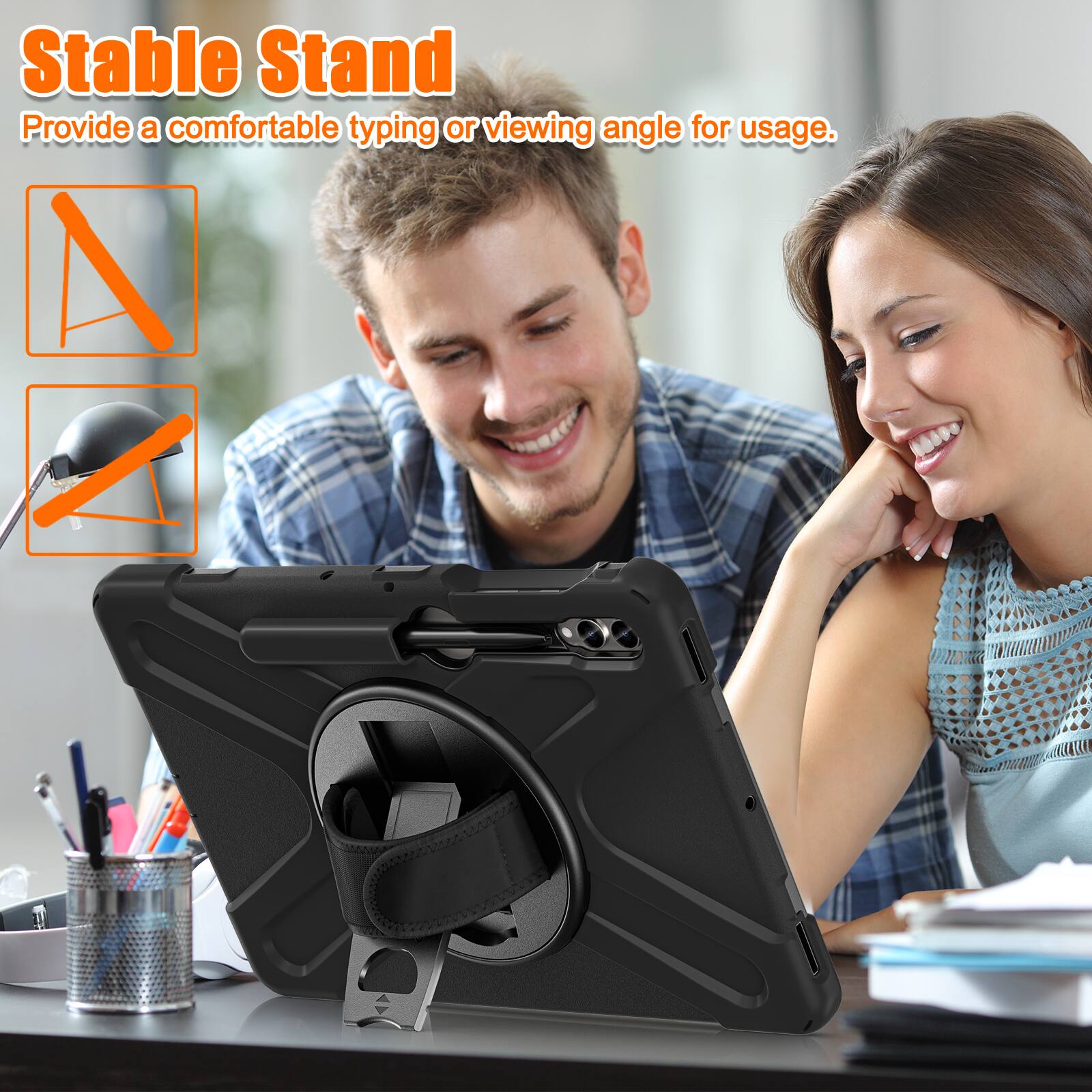 Stable Stand  
Provide a comfortable typing or viewing angle for usage.