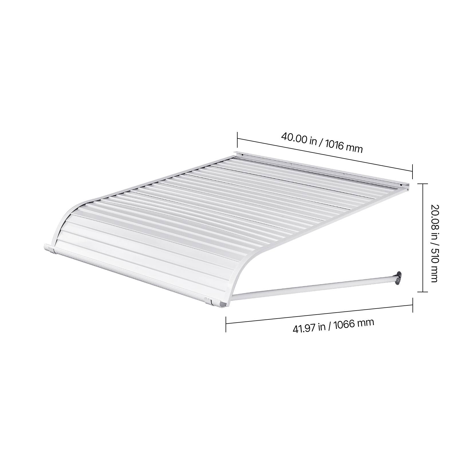 40.00 in / 1016 mm  
20.08 in / 510 mm  
41.97 in / 1066 mm