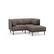 Front Zoom. Burrow - Contemporary Range 2-Seat Sofa with Attachable Ottoman - Heather Charcoal.
