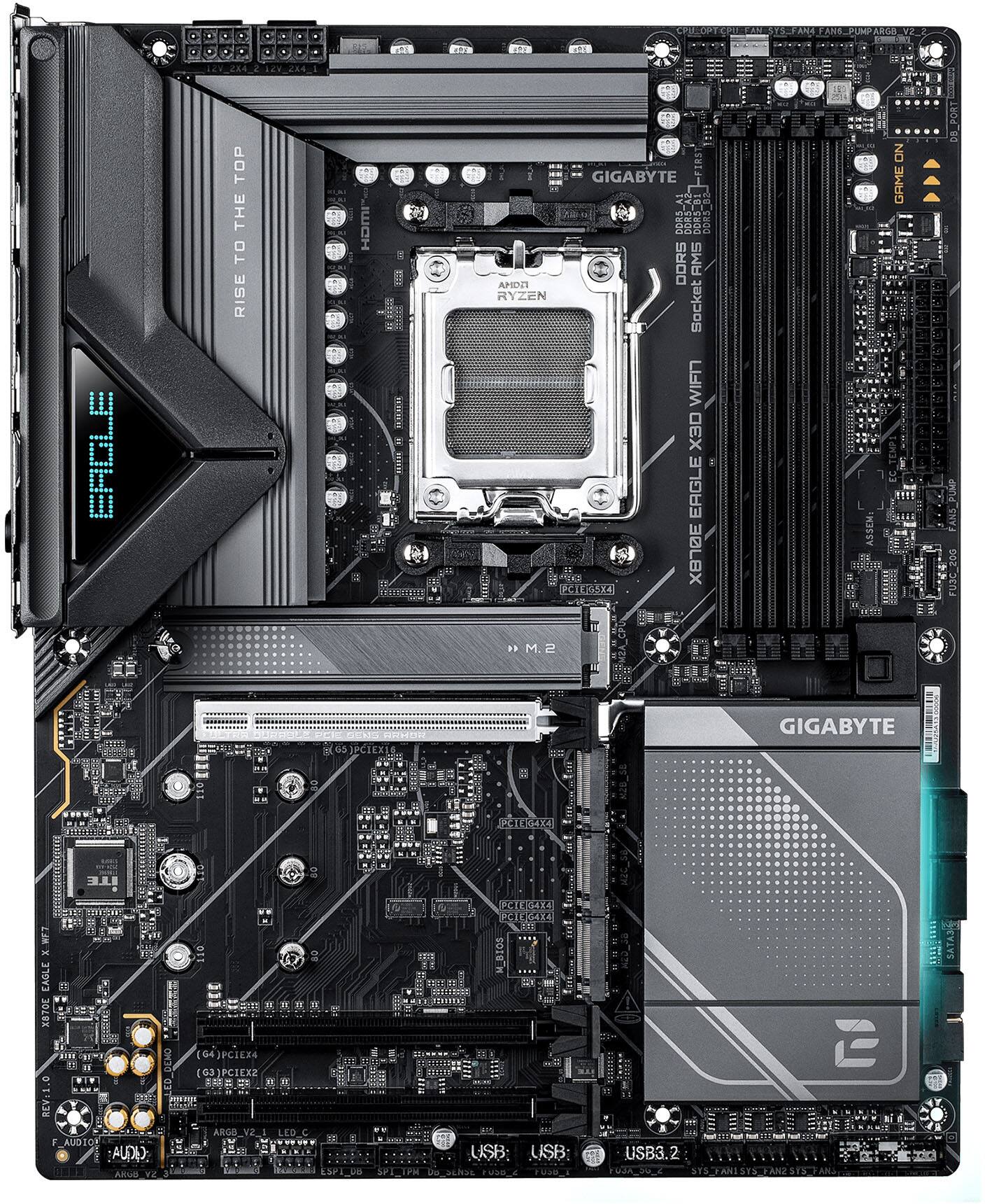 CPOH CPU AN4 AND PUMP ARGS Y2 - PE AD - FTE EAOLE TOP THE TO RISE JIWCH BI GIGABYTE WHLI ORA CORSAIR 10_0400 DORSS ODRS AMS AMENI RYZEN Socket WIFI X3D EAGLE 30LBX PCIC65X4 - ASSEMBLY NO GRME PORT EO FANS_PUMP UBC 44 M 2 G5JPCX GIGABYTE PTEHX ITE H LAGLE 870K REV:1.0 AUDIO AUDE) Akull 04 JPGIEX4 63)PCIEX2 ANGB LED x LPM PCENSHEA EX M_BIOS FILE USB: USB: USB3.2 E SATA3

RISE TO THE TOP

GIGABYTE

AMD RYZEN

X570 EAGLE X3D

GIGABYTE

M.2

USB3.2

PCIEX16

PCIEX4

PCIEX4

PCIEX4

AUDIO

RGB LED

F_AUDIO

SYS_FAN

SYS_FAN

SYS_FAN

SYS_FAN