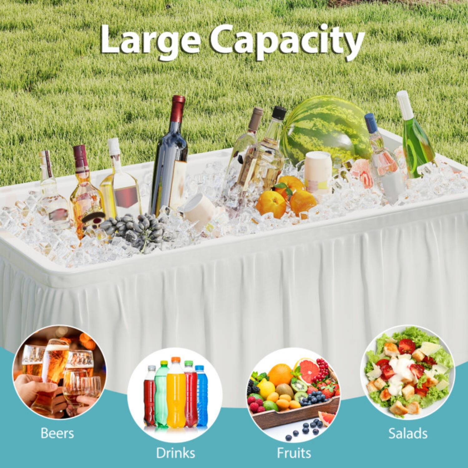 Large Capacity

- Beers
- Drinks
- Fruits
- Salads