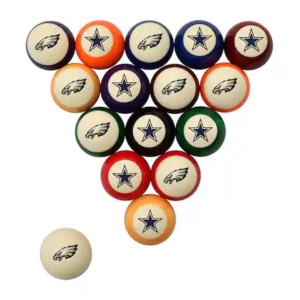 Front. Imperial - Philadelphia Eagles vs. Dallas Cowboys Rivalry Retro Billiard Ball Set - Multicolor.