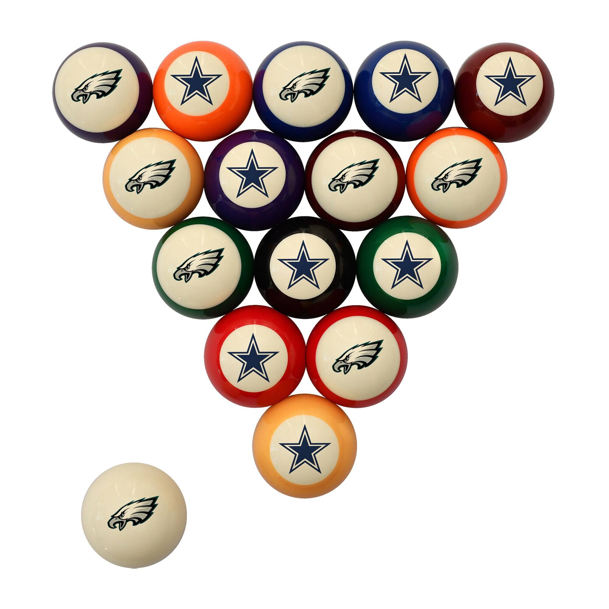 Front. Imperial - Philadelphia Eagles vs. Dallas Cowboys Rivalry Retro Billiard Ball Set - Multicolor.
