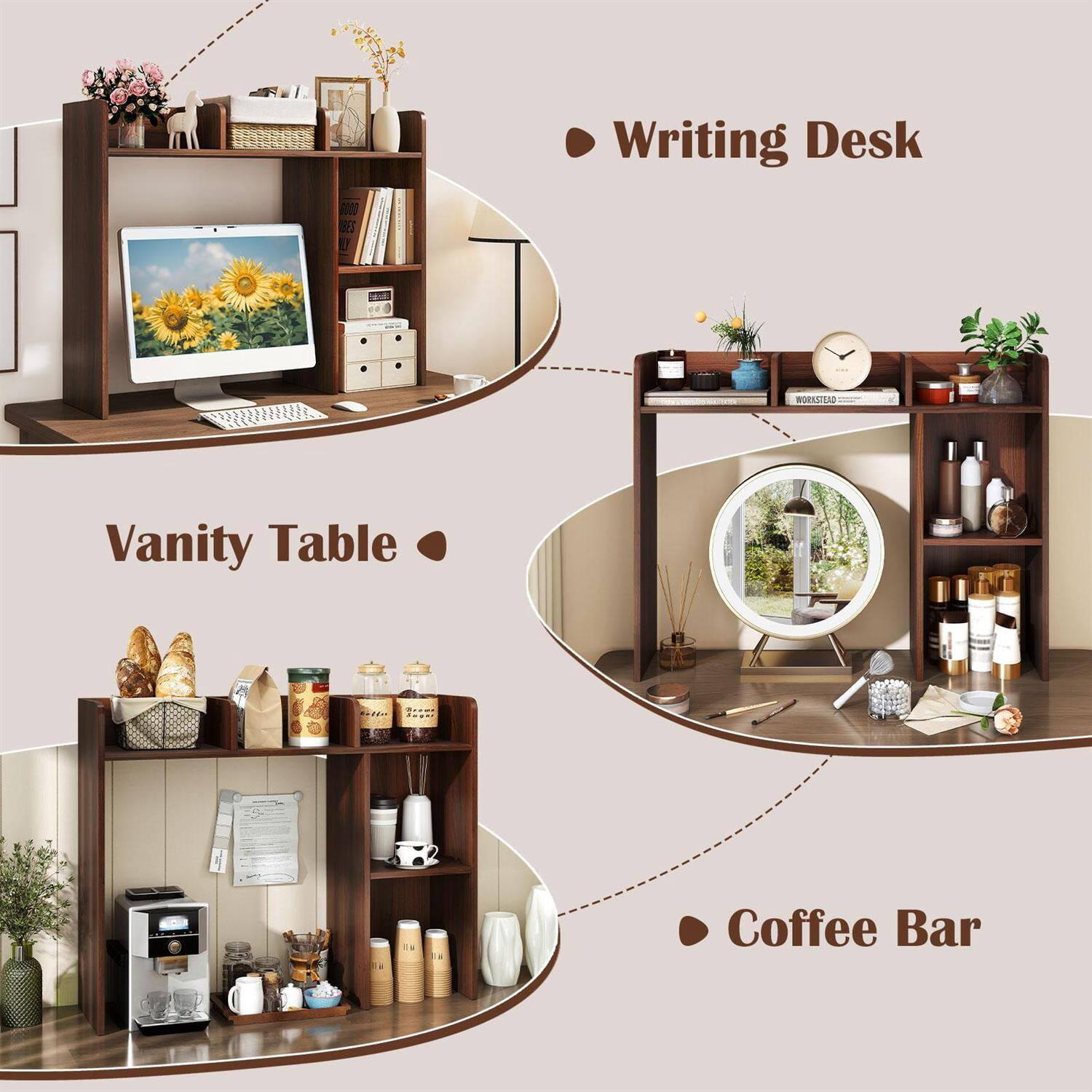 - Writing Desk
- Vanity Table
- Coffee Bar