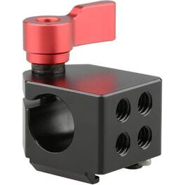 CAMVATE - 15mm Rod Clamp with Cold Shoe, Red Knob