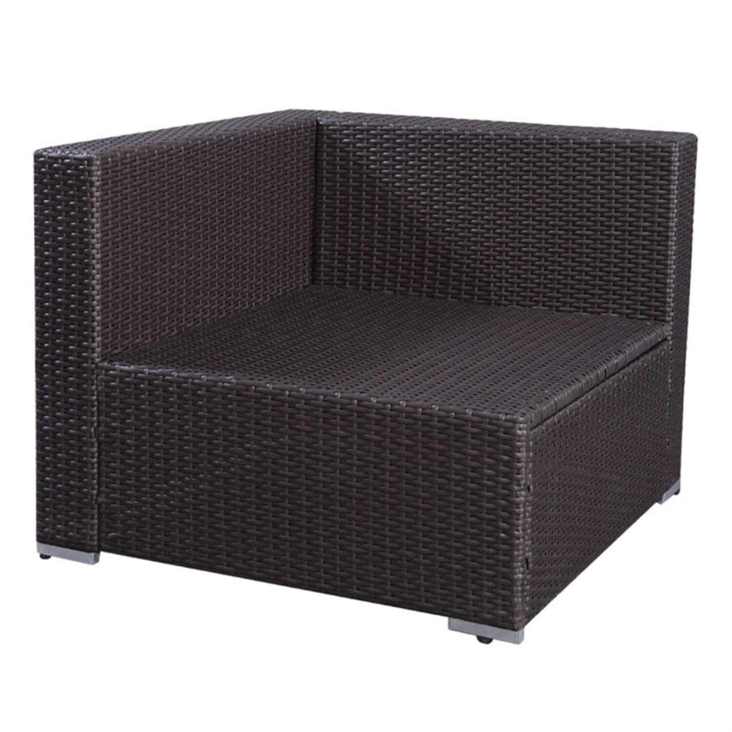 Alt View 1. Kadyn - 7 Pcs Outdoor Patio Furniture Set Modular Patio Set Wicker Outdoor Sectional Sofa Set Rattan Patio Conversation Sets wit - Black.