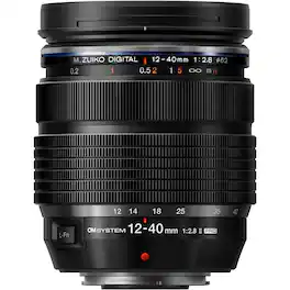 M.ZUIKO DIGITAL 12-40 mm f/22-2.8 Telephoto Zoom Lens Micro Four Thirds Mount For Olympus OM System OM-1 Mirrorless - Black