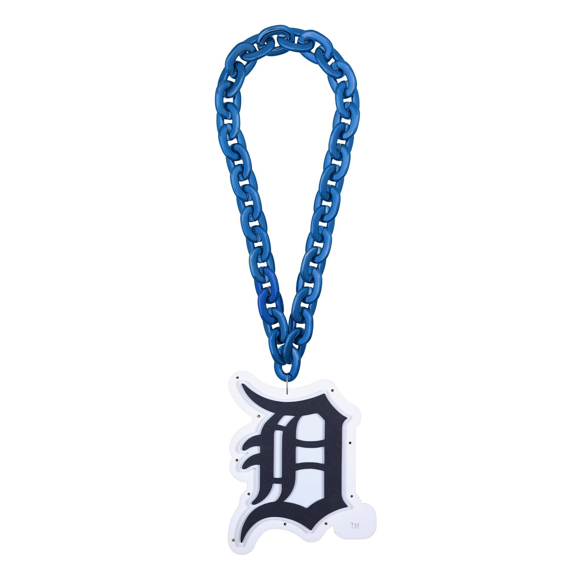 Front. FOCO - Detroit Tigers Light Up Big Logo Fan Chain - Multicolor.