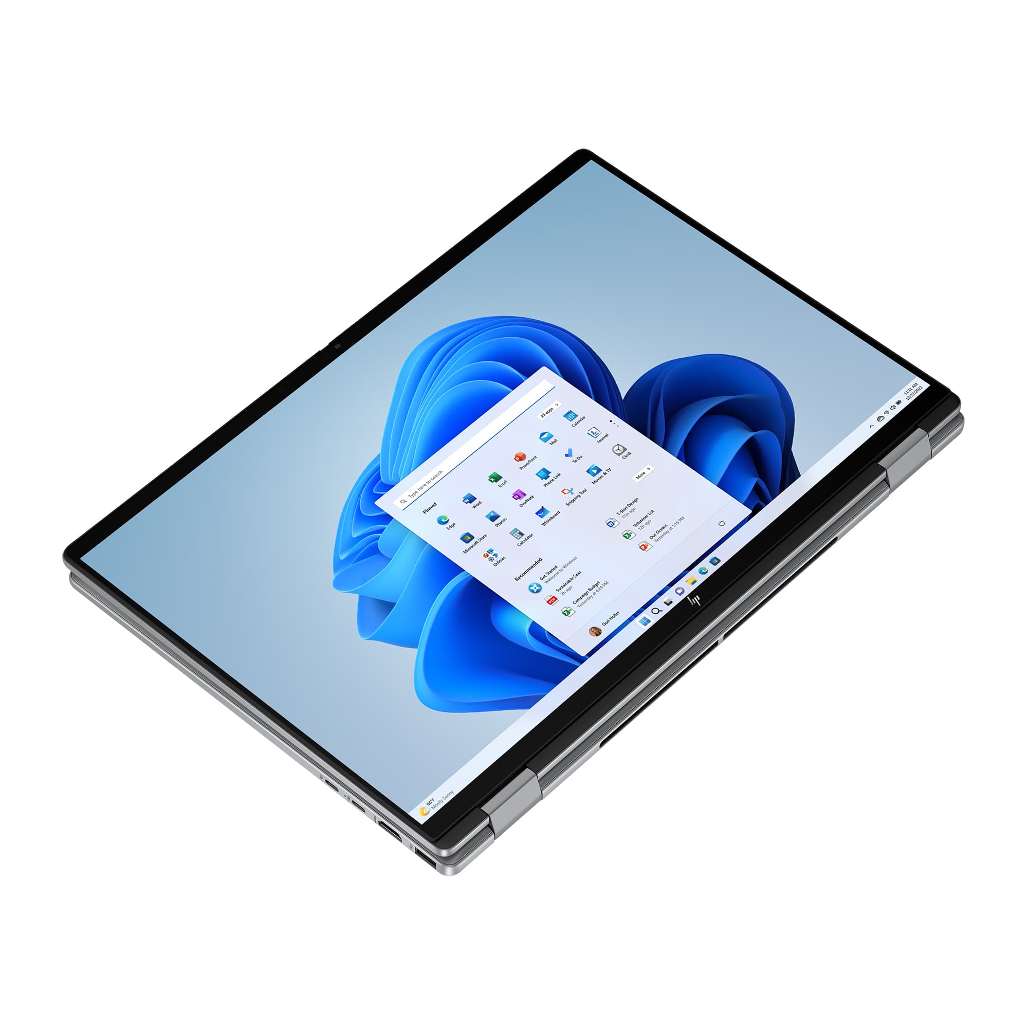 Alt View 13. HP - OmniBook X Flip 2-in-1 16" 2K Touch-Screen Laptop - AMD Ryzen 5 220 2025 - 8GB Memory - 512GB SSD - Meteor Silver.