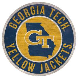 Fan Creations - Georgia Tech Yellow Jackets 12'' x 12'' State Circle Sign - Multicolor