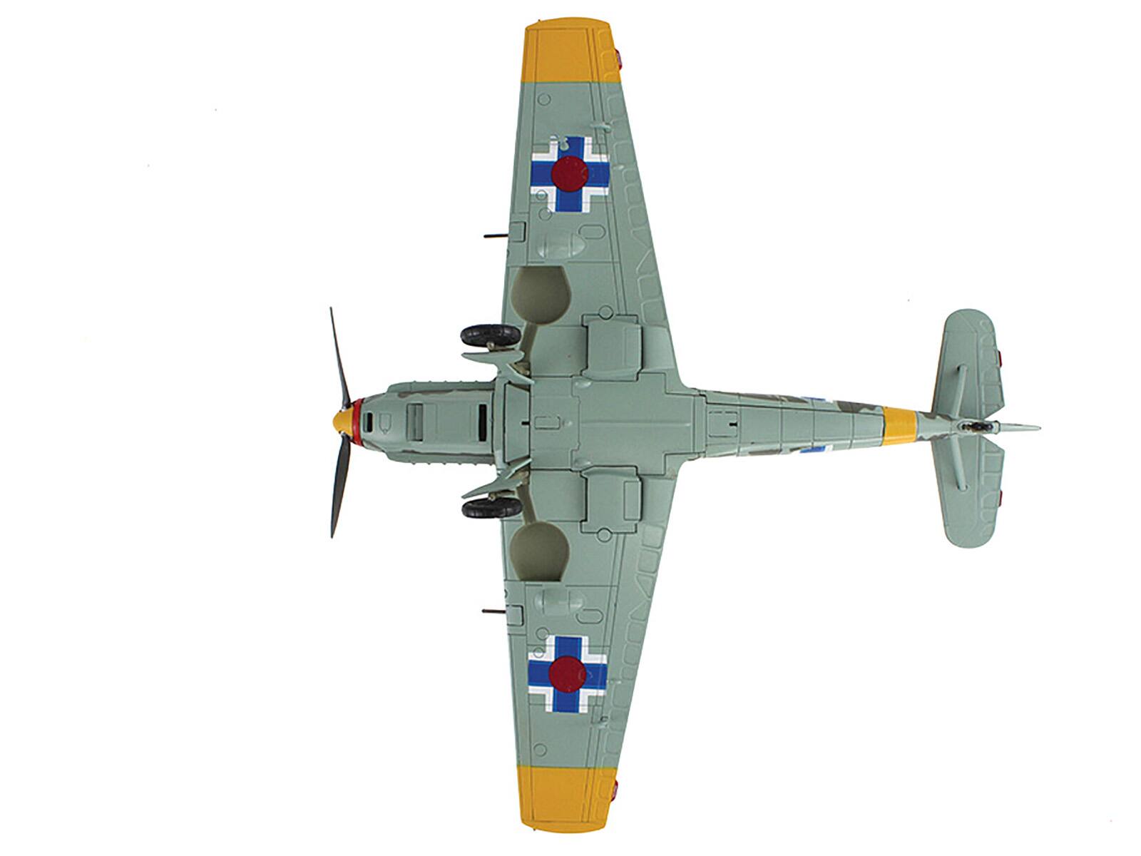 Alt View 4. Hobby Master - Messerschmitt Bf 109E-3 Fighter Aircraft "White 2 Jan Reznak Kraznodar USSR" German Luftwaffe 1/48 Model by Hobby Master.