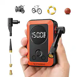 ETENWOLF - S0 Mini Bike Pump, 150 PSI Tire Inflator Portable Air Compressor - Orange