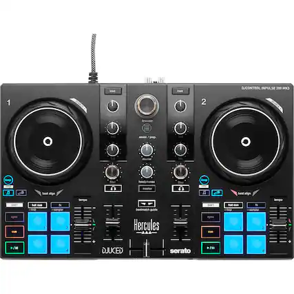 DJCONTROL INPULSE 200 MK3
1. load
2. High gain
3. browser
4. assist
5. prep
6. mid
7. low
8. master
9. loop
10. beat align
11. filter
12. headphones
13. master
14. loop
15. Voapi
16. aa
17. beat align
18. SHIPT
19. ayme
20. cue
21. hot cue
22. 00p
23. 1
24. fx
25. sampler
26. 2
27. tempo
28. beatmatch
29. guide
30. Hercules
31. SHIPT
32. sync
33. hot cue
34. dooe
35. I fx
36. sampler
37. 2
38. tempo
39. 3
40. 4
41. DJUCED
42. serato
