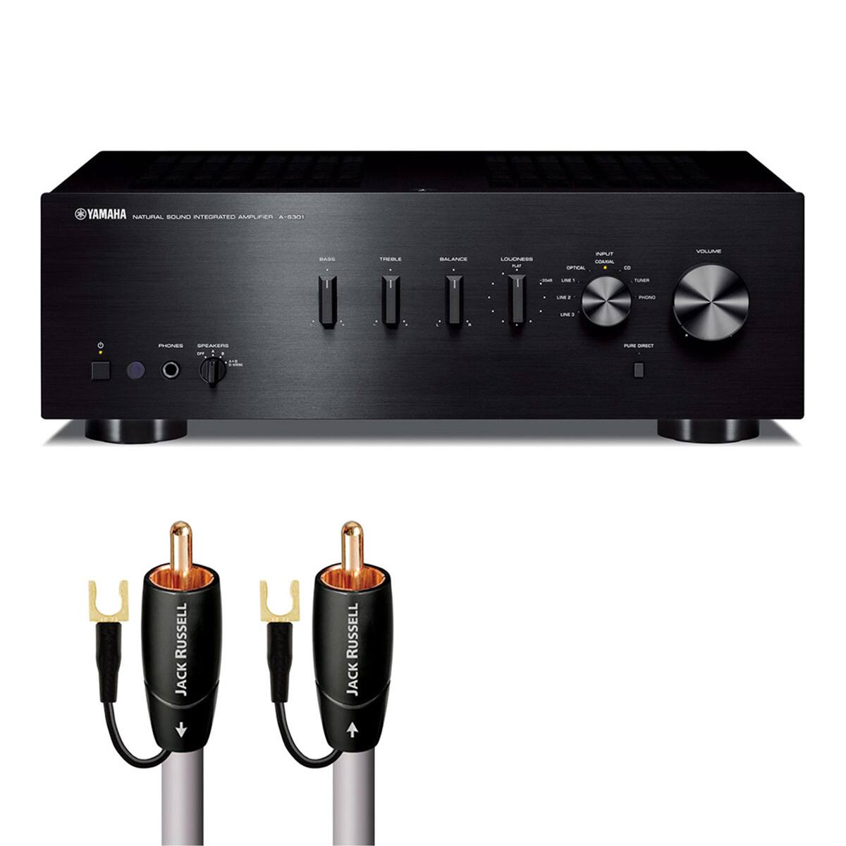 YAMAHA NATURAL SOUND INTEGRATED AMPLIFIER A-5301

DASS
TREBLE
BALANCE
LOUONESS PLAT
INFUT COAXIAL OPTICAL I
00
VOLUME
-Xirt
IN
TUNDA
UNE2
PHOXO
UND
PHONES SPEAKERS OFF
PURE DIRECT
U
RUSSELL JACK
U
RUSSELL JACK