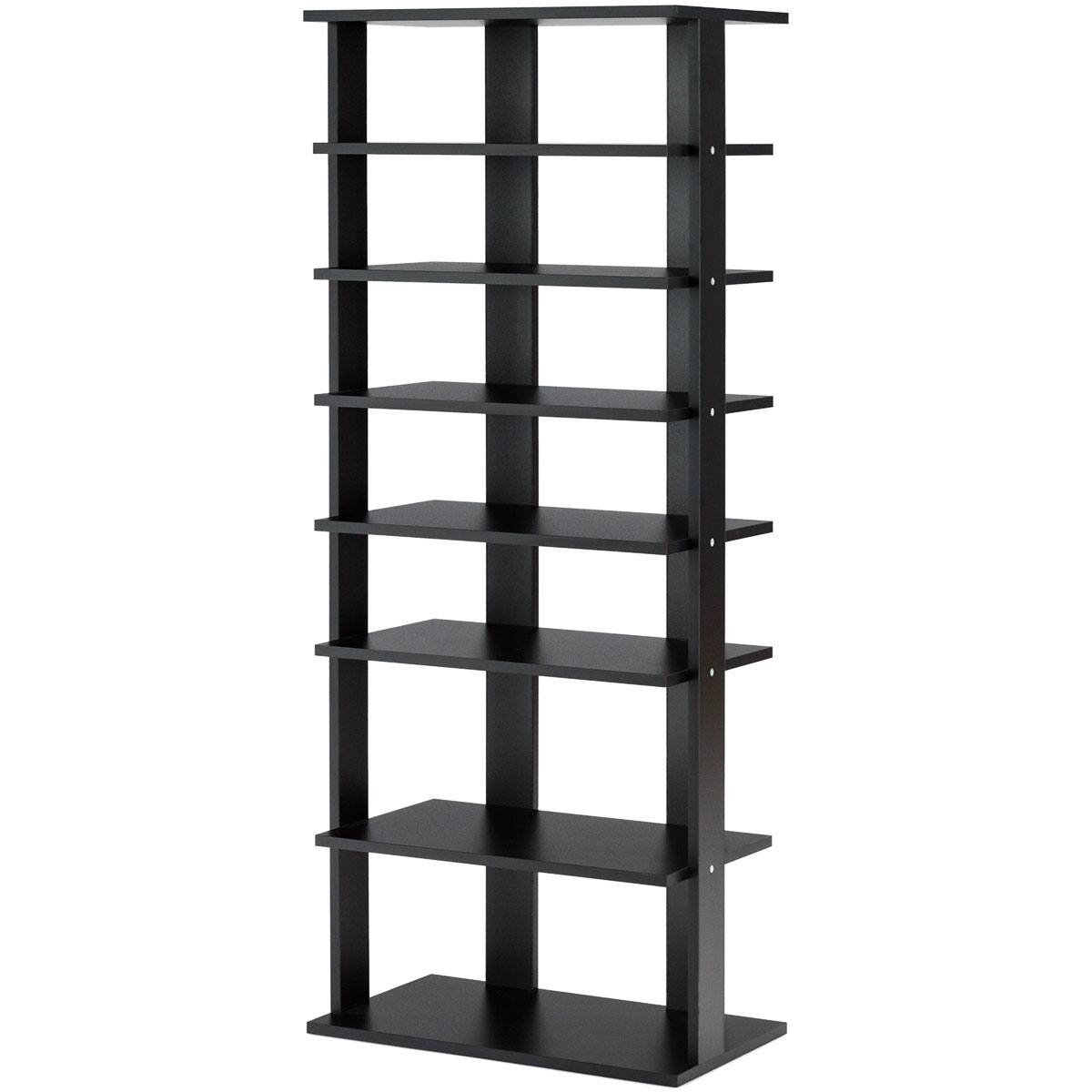Alt View 18. Costway - Patented 7-Tier Dual Shoe Rack Practical Free Standing Shelves Storage Shelves Concise - Black.