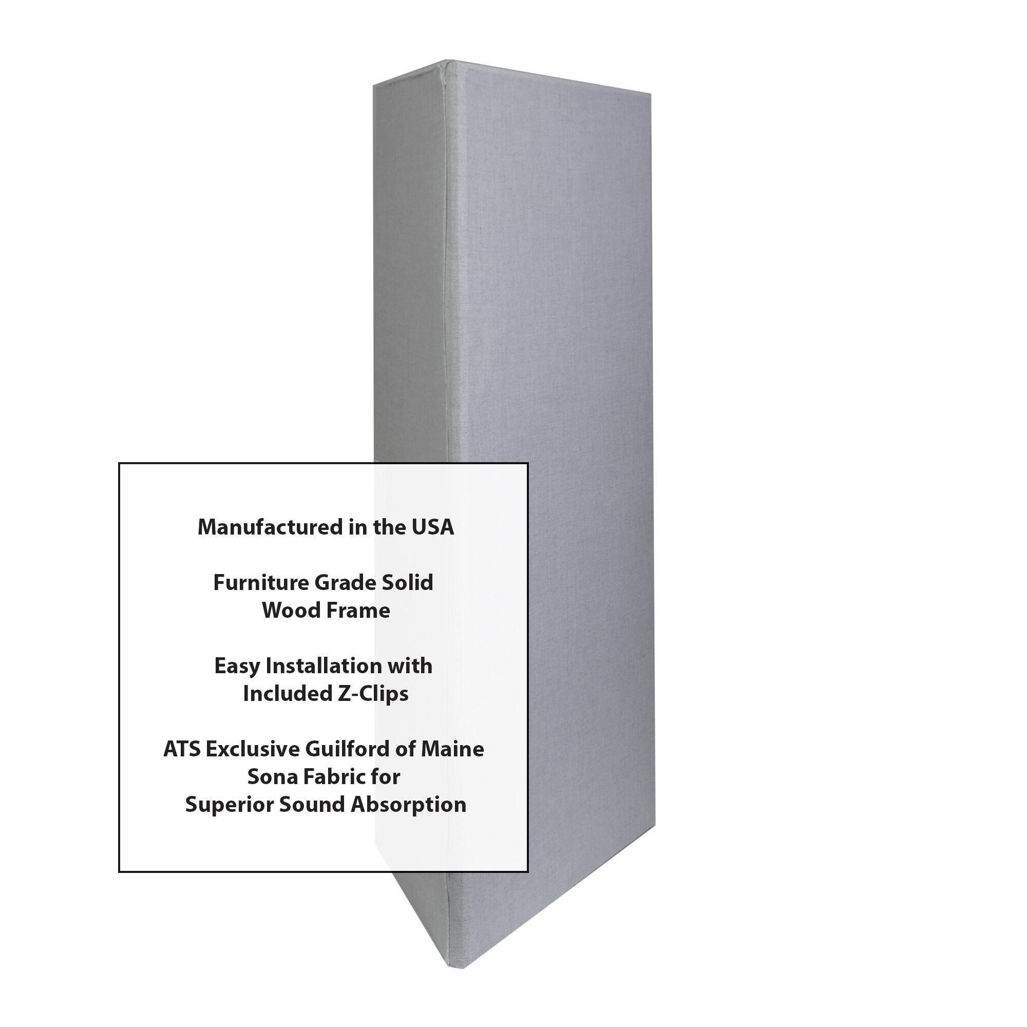 Manufactured in the USA  
Furniture Grade Solid Wood Frame  
Easy Installation with Included Z-Clips  
ATS Exclusive Guilford of Maine Sona Fabric for Superior Sound Absorption