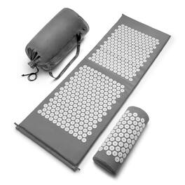 Sorbus - 51 Inch Acupressure Mat, Pillow & Carry Bag - Gray white
