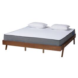 Baxton Studio - Sarita Mid-Century Modern Finished Wood Bed Frame - Ash Walnut