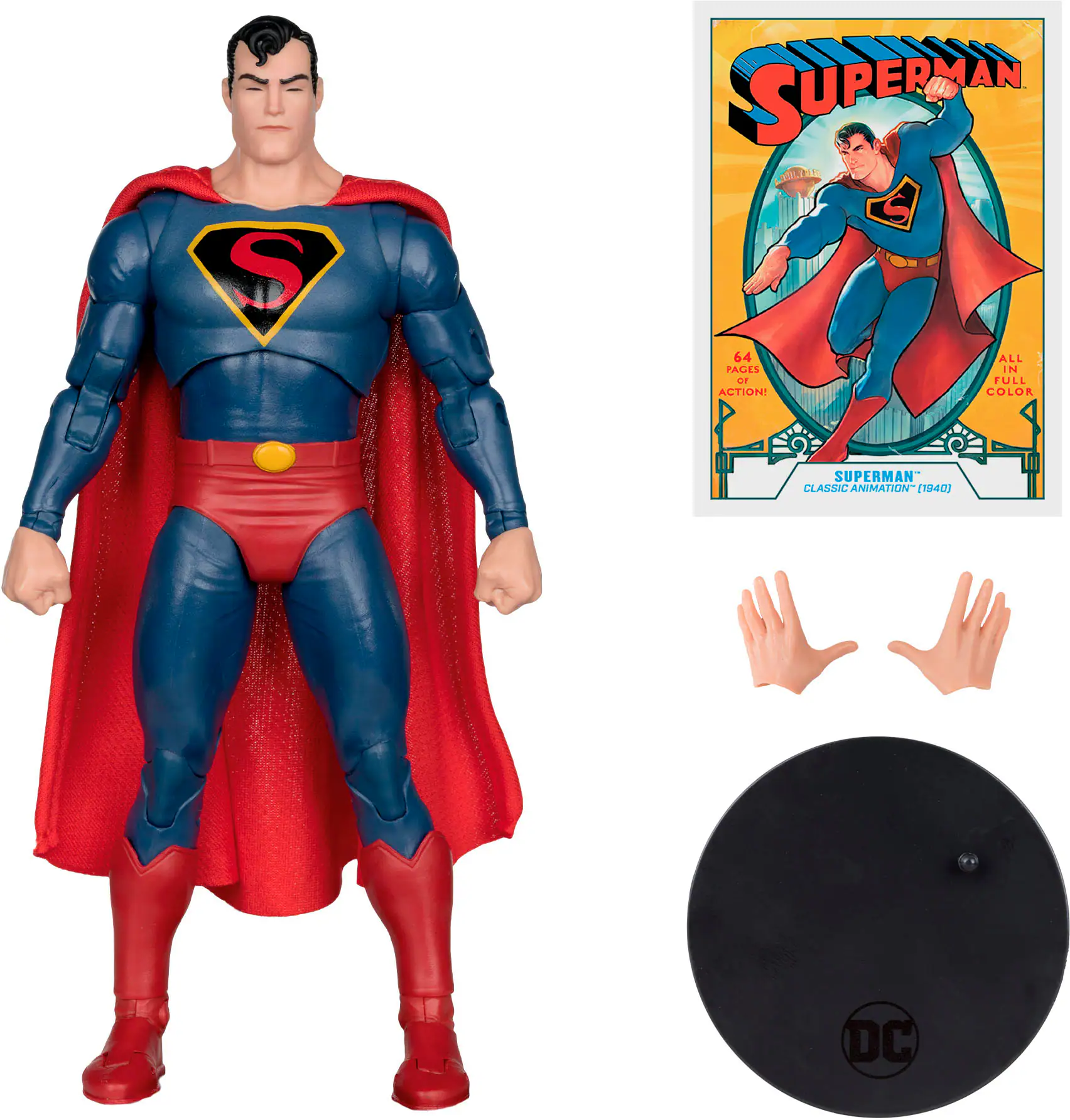 McFarlane Toys - DC Multiverse Superman (Classic Animation 1940) 7" Action Figure