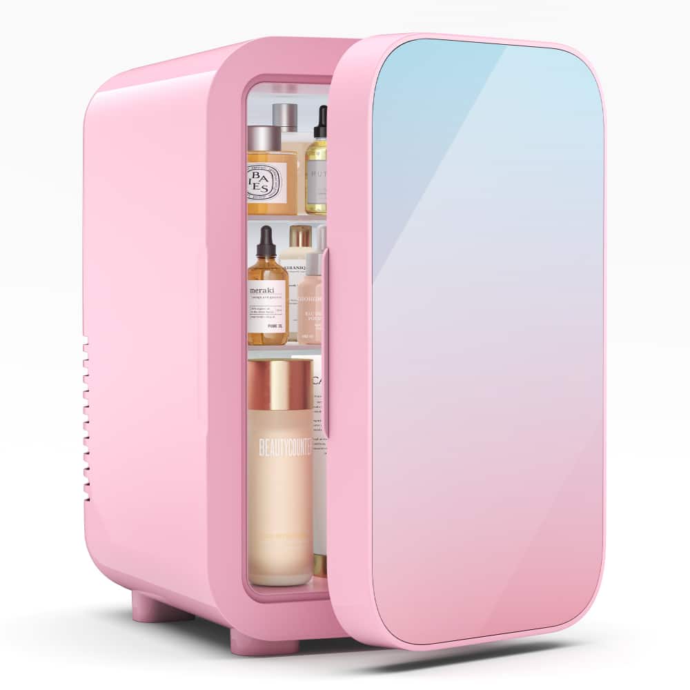 Morfone - 6L Cooling & Warming Skincare Refrigerator 110V AC/12V DC for Home and Car Use - Pink