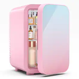 Morfone - 6L Cooling & Warming Skincare Refrigerator 110V AC/12V DC for Home and Car Use - Pink