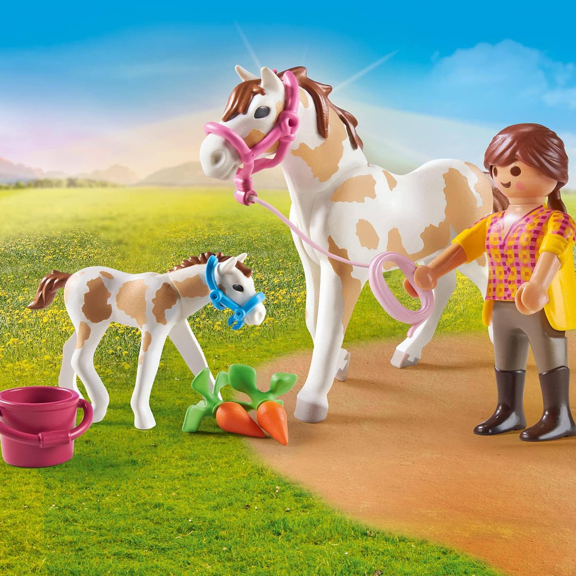 Alt View 10. Playmobil - Playmobil 71243 Country Horse with Foal Building Set - Beige.