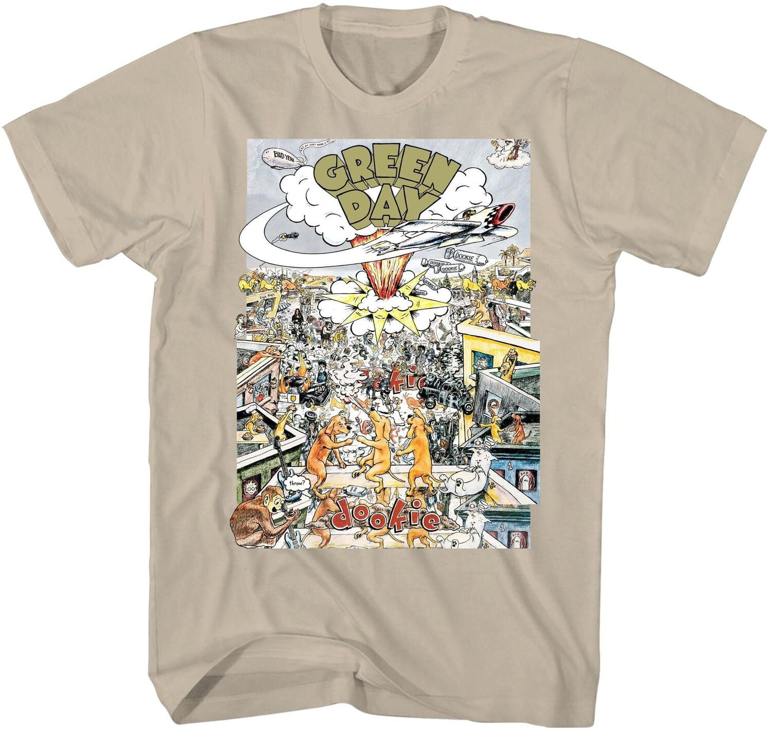 PopMarket - Green Day - Green Day - Dookie Color Scene T-Shirt - Large Tan 20GD055AA3 - APPAREL - Multicolor