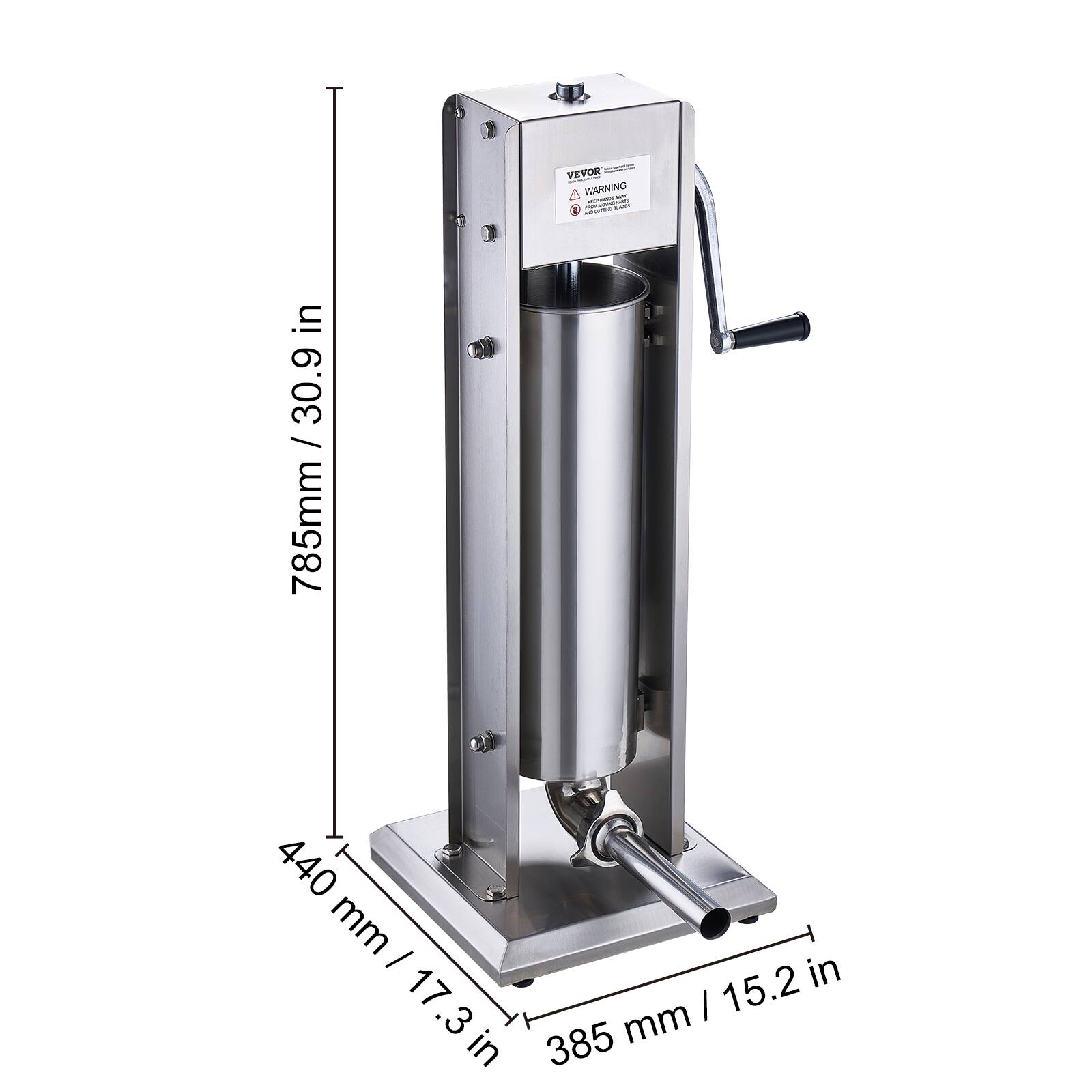VEVOR WAANING 1  
785mm / 30.9 in  
440 mm / 17.3 in  
385 mm / 15.2 in