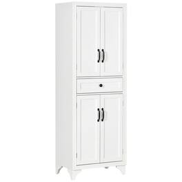 PULUZ - 67 inch 4-Door Kitchen Pantry with Drawer and Adjustable Shelves - White