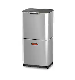 Joseph Joseph - Totem Max 60-liter Waste & Recycling Dual Kitchen Trash Can - Stainless Steel