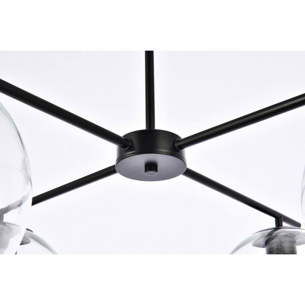 Alt View 2. Living District - Opus 4 lights black pendant - Black And Clear.