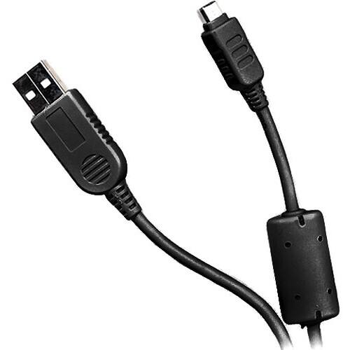 Angle. OM System - CB-USB8 26-Inch USB Type-A to Mini USB Type-B Camera Data Transfer Cable for OM SYSTEM Cameras - Black.