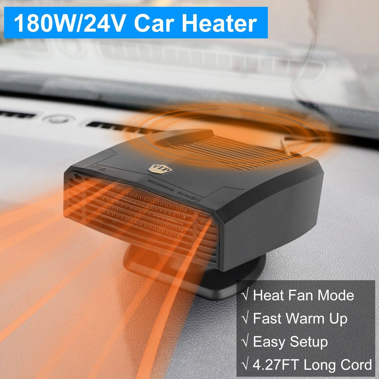 180W/24V Car Heater

- Heat Fan Mode
- Fast Warm Up
- Easy Setup
- 4.27FT Long Cord
