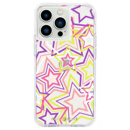 Front. Case-Mate - Print Hardshell Case for iPhone 13 Pro - Neon Stars.