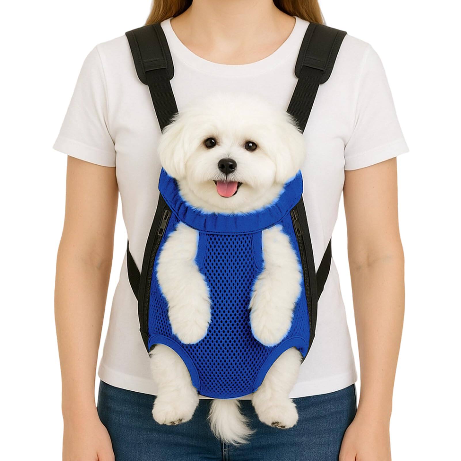 Front. Live At Space - Dog Backpack Carrier Adjustable Pet Front Carriers Out Carrying Sling Travel Bag For Small Medium Dogs 7-11 Lbs Soft Wea.