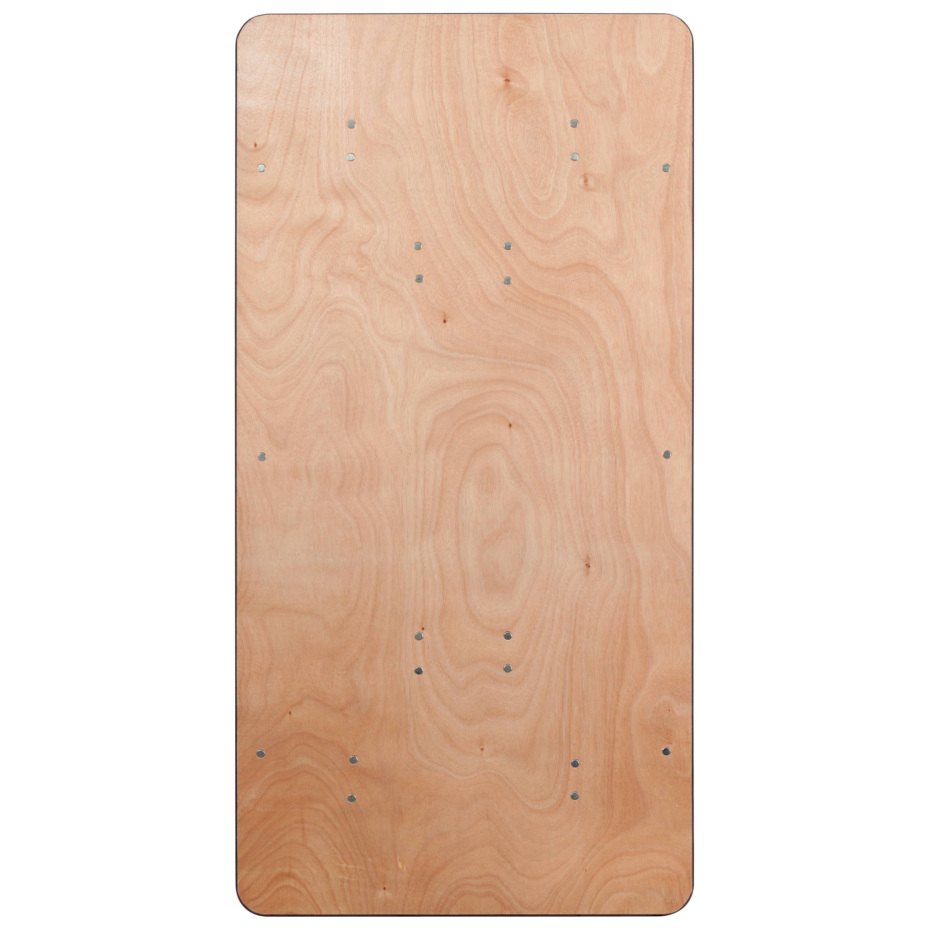 Alt View 17. Alamont Home - 5-Foot Rectangular Wood Folding Banquet Table with Clear Coated Finished Top - Natural.