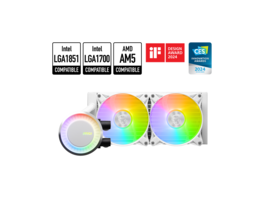 MSI - MAG CoreLiquid E240 240mm AIO Liquid Cooler with Dual ARGB Fans, Rotating Cap, LGA 1851/1700, AM5 - White