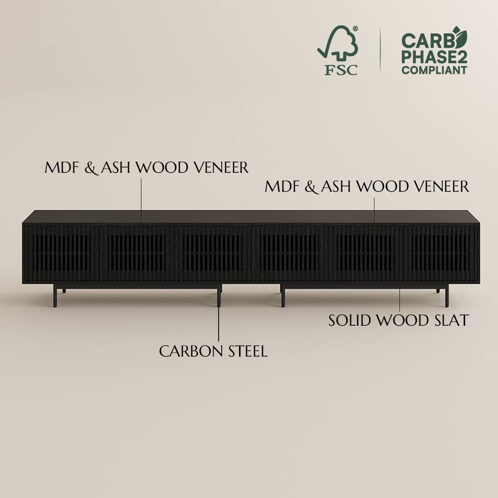 FSC CARB PHASE2 COMPLIANT  
MDF & ASH WOOD VENEER  
SOLID WOOD SLAT  
CARBON STEEL