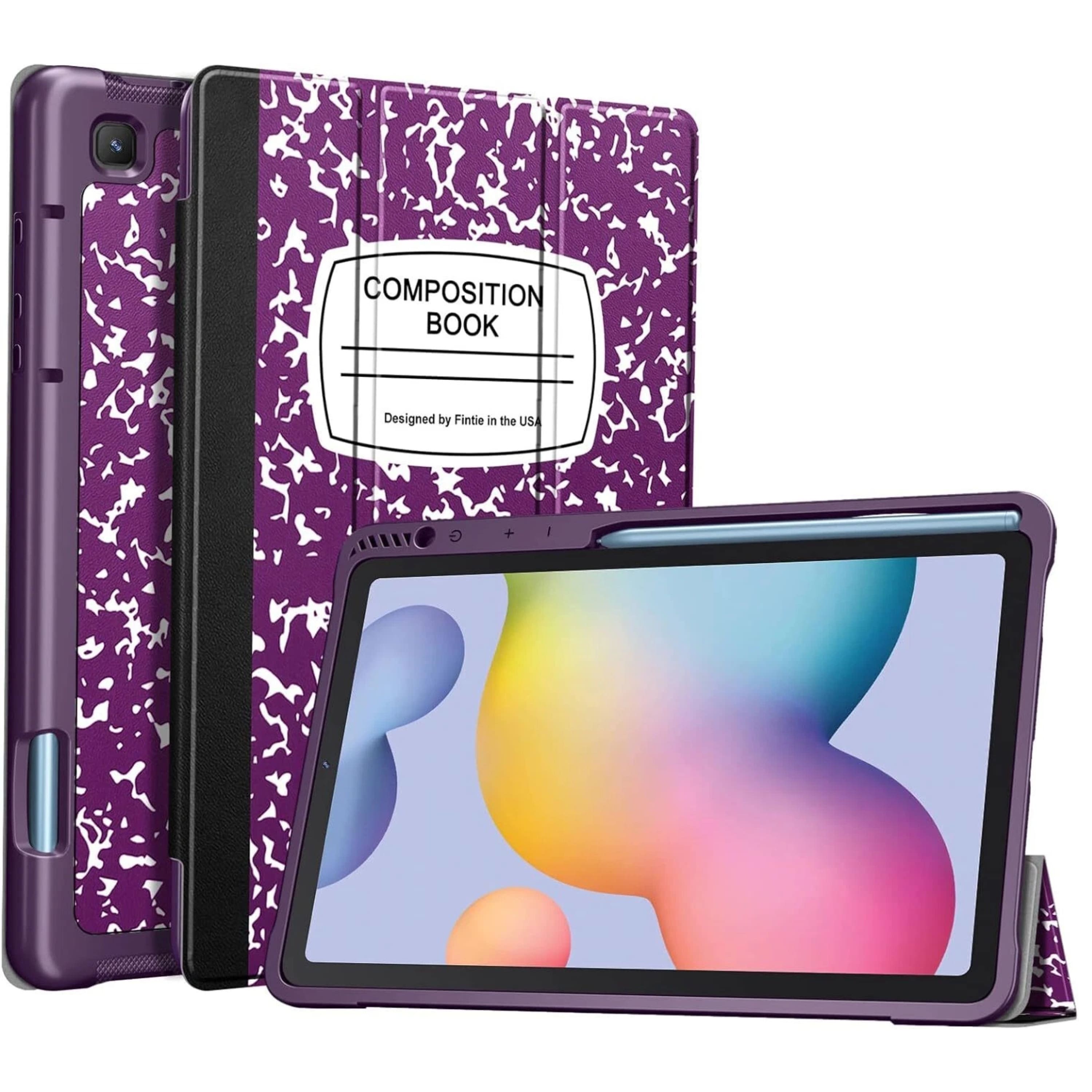 Kitcheniva - Lightweight TPU Case For Samsung Galaxy Tab S6 Lite 10.4 Inch - Purple and White