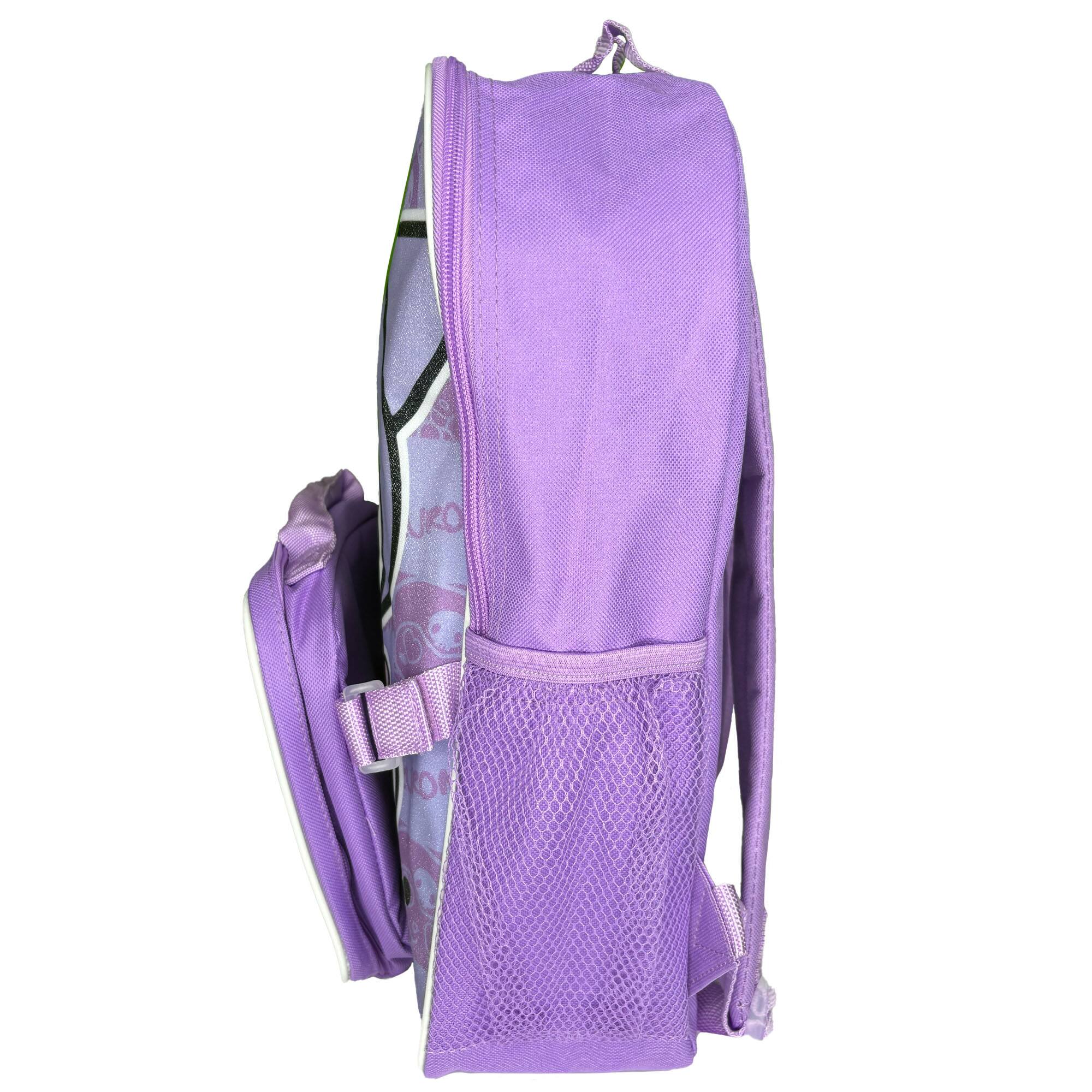 Alt View 3. UPD - Hello Kitty Kuromi 16" Purple School Backpack and Rectangular Lunch Bag Attached - Multicolored.