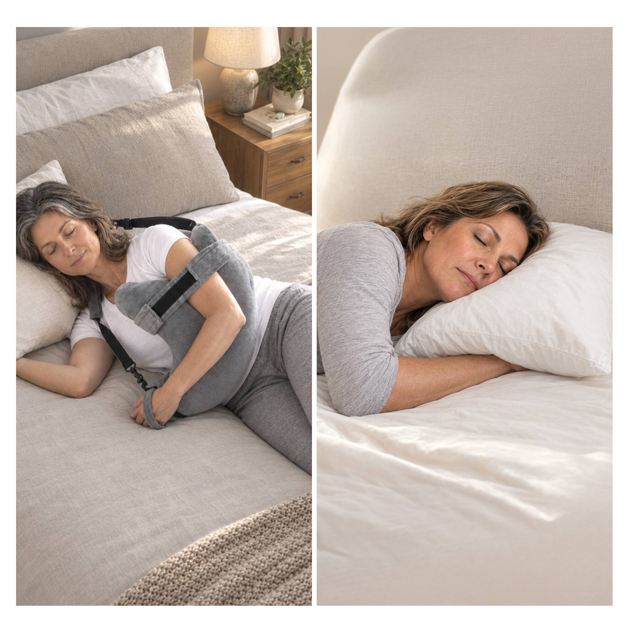 Alt View 4. Cheer Collection - Shoulder & Arm Support Pillow with Sling, Adjustable Fill, Multi-Strap Design, 24 x 16 in, Gray - Gray.