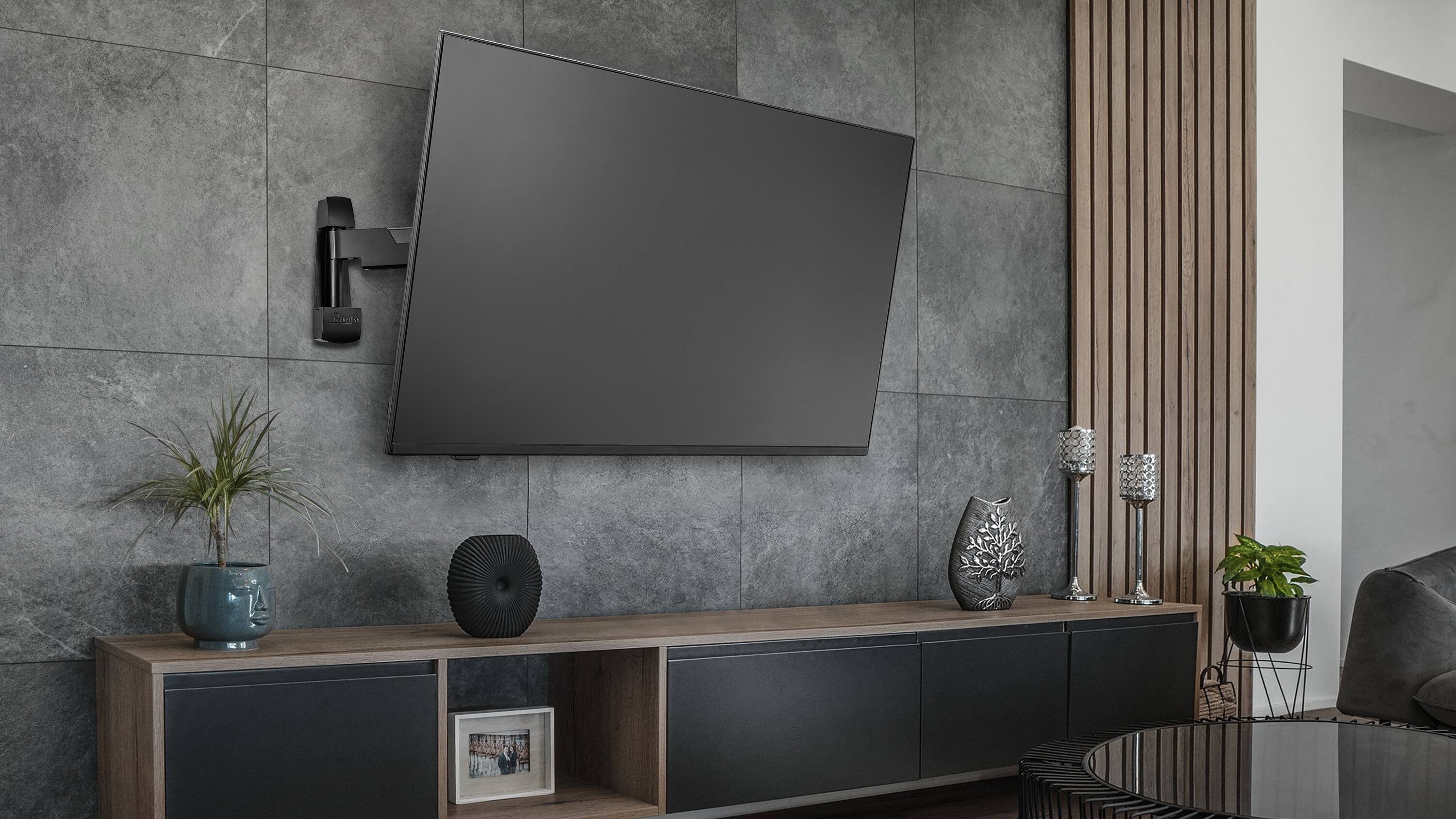Alt View 1. Rocketfish™ - Full-Motion TV Wall Mount for Most 32”-55” TVs - Black.