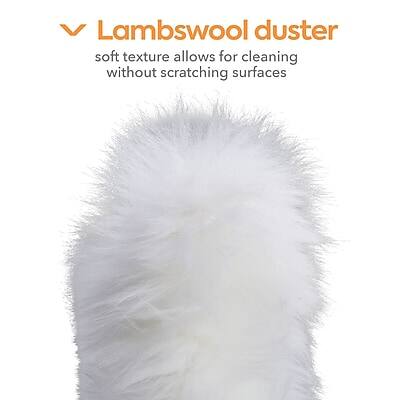 Lambswool duster  
soft texture allows for cleaning without scratching surfaces