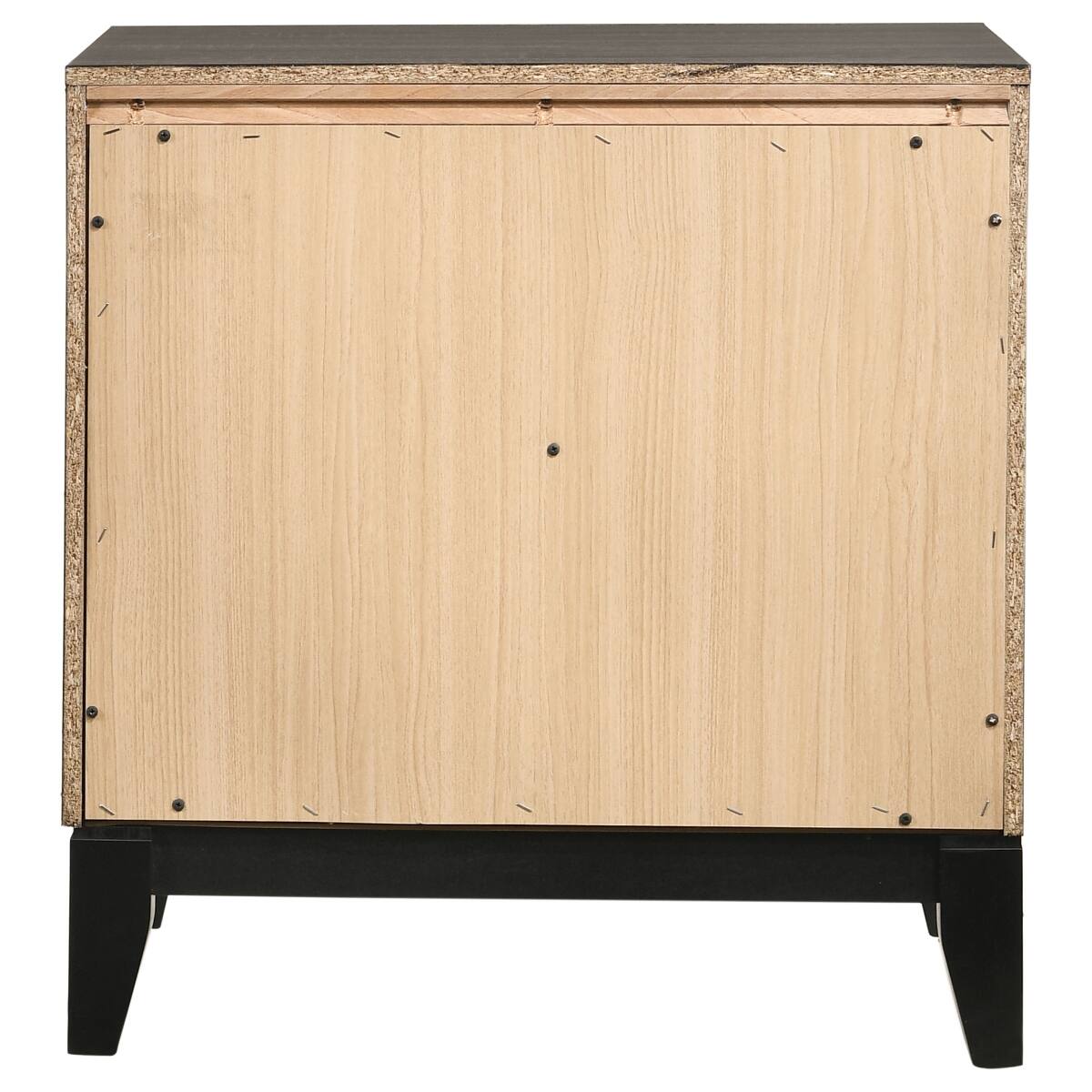 Back. Loheer - Loheer Grey Oak Two Drawer Nightstand with Metal Handles for Bedroom Storage - Grey Oak.