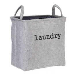 Unique Bargains - Laundry Hamper Collapsible with Handles, 11.8x8.6x12.6 Inch Foldable Storage for Clothes, Blankets, Bedroom, Bathroom - Gray
